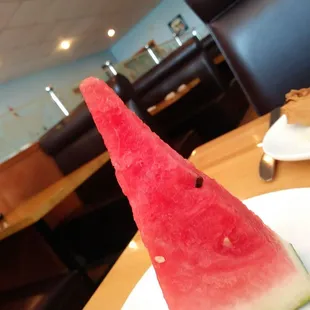 Watermelon dessert.