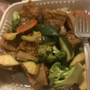 Fried Tofu with Mixed Vegetables
