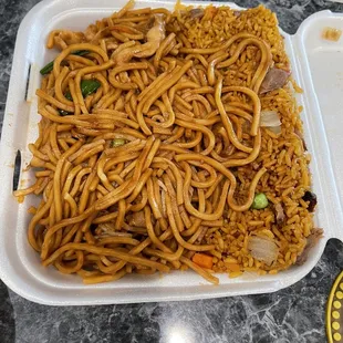 Chicken Lo Mein lunch for $6.95 packed in so there are lunches and a dinner from this alone!! Very good!