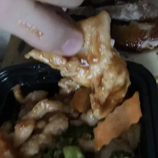 Chicken and broccoli with white rice