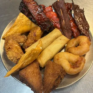 various types of food on a plate