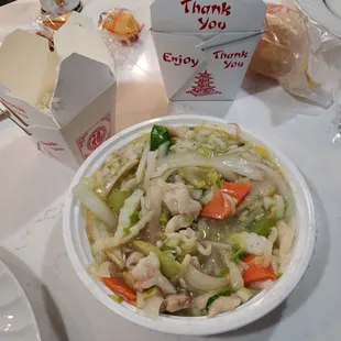 Chinese to Go tonight.   Chicken Chop Suey