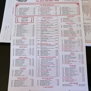 Picture of the menu