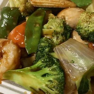Shrimp and Mixed Chinese Vegetables