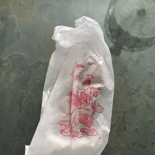a bag of food on a table