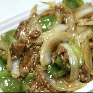 Green pepper steak with Onions