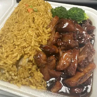 Bourbon chicken lunch special