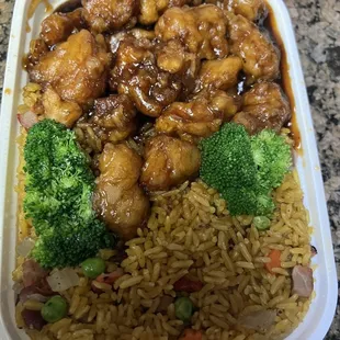 Orange Chicken with pork fried rice