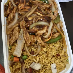 Shredded Pork Szechuan Style Combination Platter