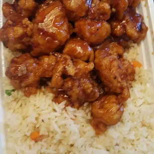 Orange chicken with fried rice