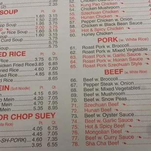 menu