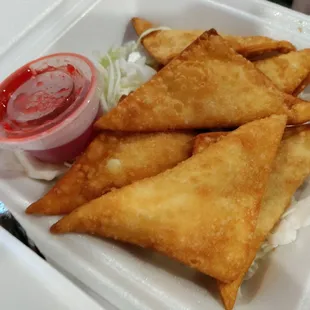 Cheese and crab fried wontons