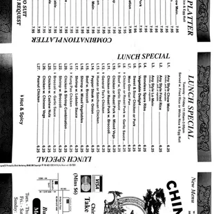 Menu update 2021