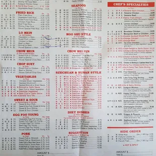 menu