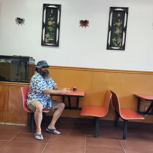 Seating and a fish tank