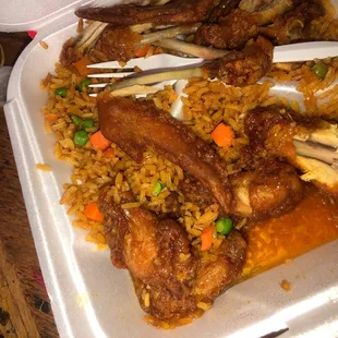 Honey Wings w fried rice