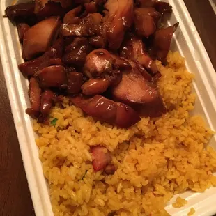 Bourbon Chicken &amp; Pork Fried Rice