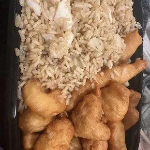 Sweet and Sour Chicken w/ Chicken Fried Rice (Sauce not pictured)