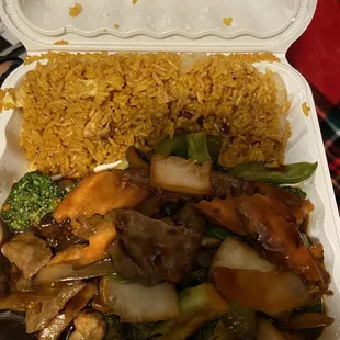 Hunan beef with fried rice