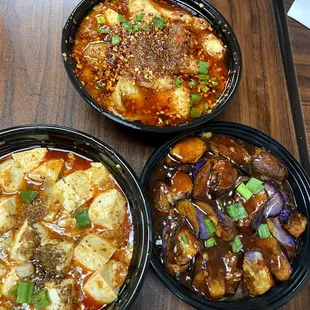 Ordered: Mapo Tofu, Fish Chili Oil and Eggplant