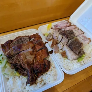 Roast Duck and Roast Pork Rice Plate