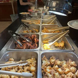 Sweet and Sour Chicken and Crab Rangoon.