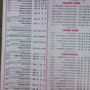Menu as of 10/2014