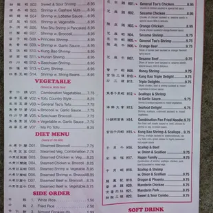 Menu as of 10/2014