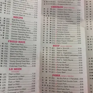 Updated menu
