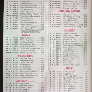 sushi and sashimi, menu
