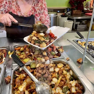 Box 2/2. 3 item combo. Jalapeño and orange chicken. HUGE portions.