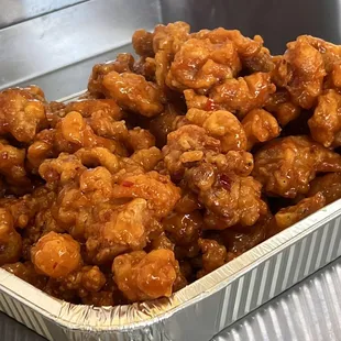 Party tray of Orange Chicken