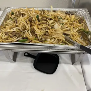 Mongolian beef dish. Mostly onions