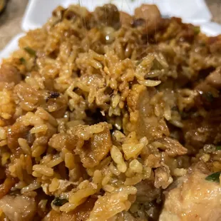 Chicken Fried Rice -- Another image of the sticky, stringy rice. I can&apos;t even describe the smell.