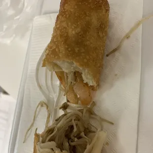 One shrimp in my "shrimp egg roll"