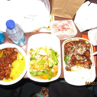 a variety of food items on a table