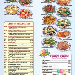 a menu for a chinese restaurant