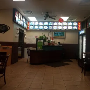 the inside of a restaurant