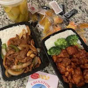 Mongolian chicken and orange chicken combinations meals, 26. Wonton Soup