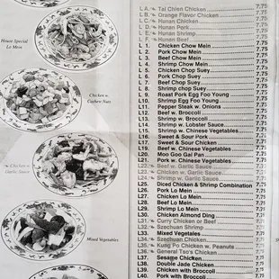 Current updated menu 2022.  Lunch Special prices