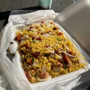 Roast Pork Fried Rice. A little bland but nice onion flavor.