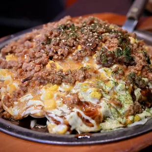 Corn cheese mayo with ground pork