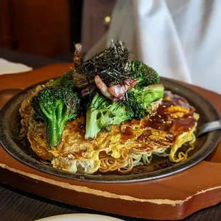 Ika Ika okonomiyaki with broccoli