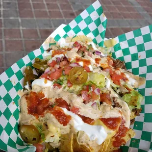 Loaded Beef nachos... it was everything i wanted from loaded nachos! (Except not house made tortillas)
