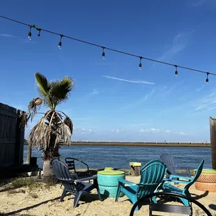 Another seating area overlooking the sound.