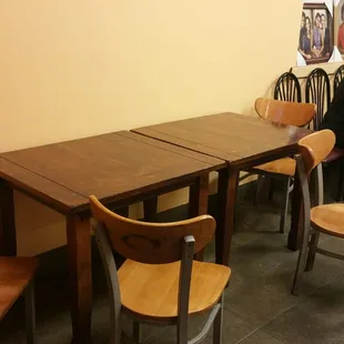 There are no tables here for big groups