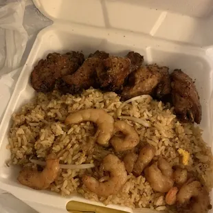 Shrimp 5 Pcs Cut Wings &amp; Shrimp Fried Rice