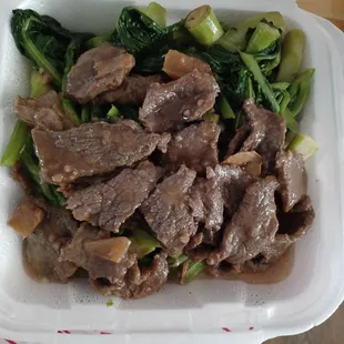 Beef with  Chinese broccoli