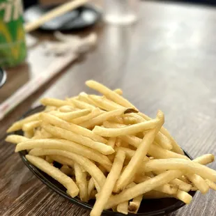 a plate of french fries