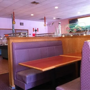 booths and tables in a restaurant